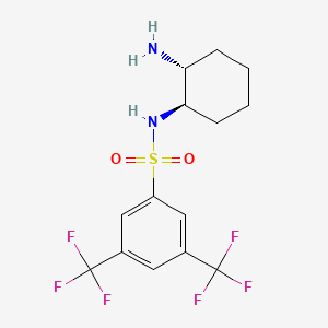 molecular formula C14H16F6N2O2S B578029 N-[(1R,2R)-2-氨基环己基]-3,5-双(三氟甲基)-苯磺酰胺 CAS No. 1233703-68-8