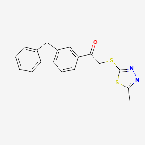 molecular formula C18H14N2OS2 B5780303 1-(9H-fluoren-2-yl)-2-[(5-methyl-1,3,4-thiadiazol-2-yl)thio]ethanone 