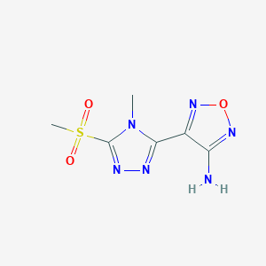 molecular formula C6H8N6O3S B5780315 4-[4-methyl-5-(methylsulfonyl)-4H-1,2,4-triazol-3-yl]-1,2,5-oxadiazol-3-amine 