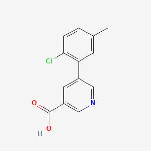 molecular formula C13H10ClNO2 B578033 5-(2-氯-5-甲基苯基)吡啶-3-羧酸 CAS No. 1365272-57-6