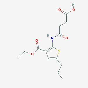molecular formula C14H19NO5S B5780335 4-{[3-(ethoxycarbonyl)-5-propyl-2-thienyl]amino}-4-oxobutanoic acid 