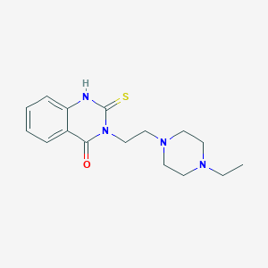 molecular formula C16H22N4OS B5780336 3-[2-(4-ethyl-1-piperazinyl)ethyl]-2-thioxo-2,3-dihydro-4(1H)-quinazolinone 