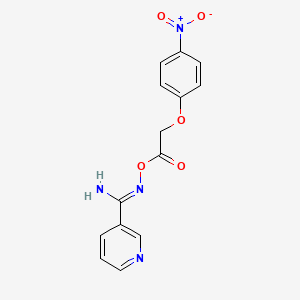 molecular formula C14H12N4O5 B5780358 N'-{[2-(4-nitrophenoxy)acetyl]oxy}-3-pyridinecarboximidamide 