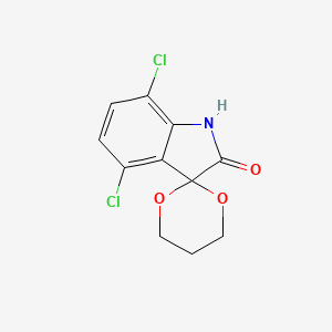 molecular formula C11H9Cl2NO3 B5780359 4',7'-dichlorospiro[1,3-dioxane-2,3'-indol]-2'(1'H)-one 