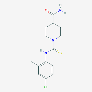 molecular formula C14H18ClN3OS B5780401 1-{[(4-chloro-2-methylphenyl)amino]carbonothioyl}-4-piperidinecarboxamide 