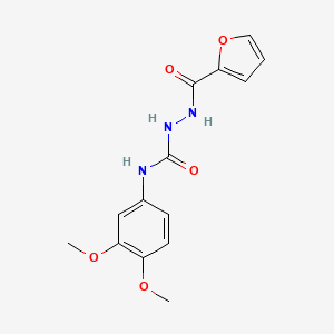 molecular formula C14H15N3O5 B5780406 N-(3,4-dimethoxyphenyl)-2-(2-furoyl)hydrazinecarboxamide 