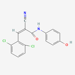molecular formula C16H10Cl2N2O2 B5780437 2-cyano-3-(2,6-dichlorophenyl)-N-(4-hydroxyphenyl)acrylamide 