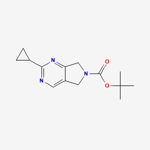 molecular formula C14H19N3O2 B578047 tert-Butyl 2-cyclopropyl-5H-pyrrolo[3,4-d]pyrimidine-6(7H)-carboxylate CAS No. 1289267-20-4
