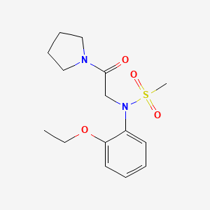 molecular formula C15H22N2O4S B5780479 N-(2-ethoxyphenyl)-N-[2-oxo-2-(1-pyrrolidinyl)ethyl]methanesulfonamide 