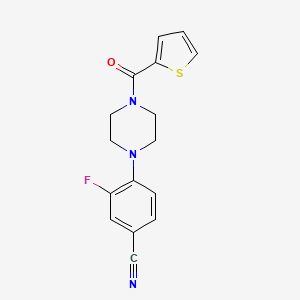 molecular formula C16H14FN3OS B5780494 3-fluoro-4-[4-(2-thienylcarbonyl)-1-piperazinyl]benzonitrile 