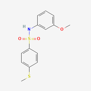 molecular formula C14H15NO3S2 B5780496 N-(3-methoxyphenyl)-4-(methylthio)benzenesulfonamide 