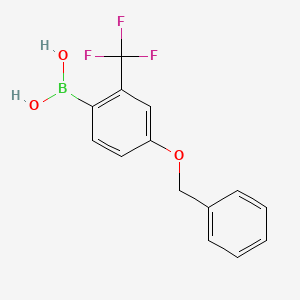 molecular formula C14H12BF3O3 B578054 4-(苯甲氧基)-2-(三氟甲基)苯硼酸 CAS No. 1217501-32-0