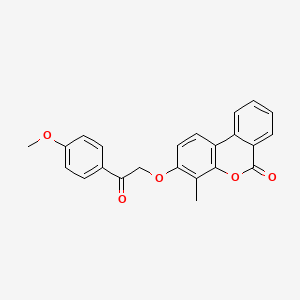 molecular formula C23H18O5 B5780550 3-[2-(4-methoxyphenyl)-2-oxoethoxy]-4-methyl-6H-benzo[c]chromen-6-one 