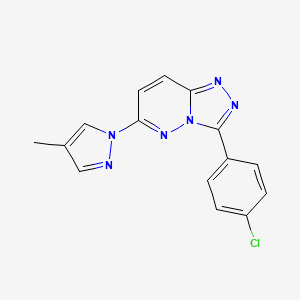 molecular formula C15H11ClN6 B5780556 3-(4-chlorophenyl)-6-(4-methyl-1H-pyrazol-1-yl)[1,2,4]triazolo[4,3-b]pyridazine 