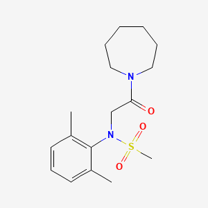 molecular formula C17H26N2O3S B5780560 N-[2-(1-azepanyl)-2-oxoethyl]-N-(2,6-dimethylphenyl)methanesulfonamide 