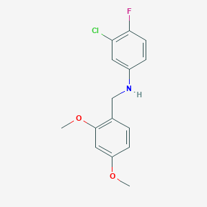 molecular formula C15H15ClFNO2 B5780578 (3-chloro-4-fluorophenyl)(2,4-dimethoxybenzyl)amine 