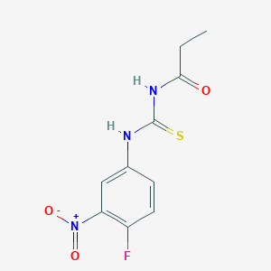 molecular formula C10H10FN3O3S B5780584 N-{[(4-fluoro-3-nitrophenyl)amino]carbonothioyl}propanamide 