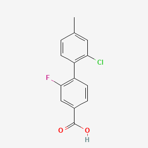 molecular formula C14H10ClFO2 B578061 4-(2-氯-4-甲基苯基)-3-氟苯甲酸 CAS No. 1262008-90-1