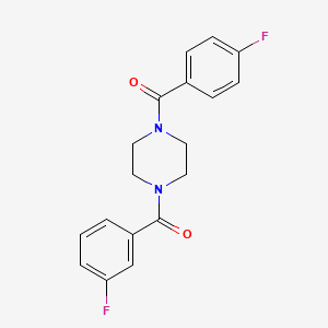 molecular formula C18H16F2N2O2 B5780618 1-(3-fluorobenzoyl)-4-(4-fluorobenzoyl)piperazine 