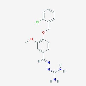molecular formula C16H17ClN4O2 B5780656 N''-{4-[(2-chlorobenzyl)oxy]-3-methoxybenzylidene}carbonohydrazonic diamide 