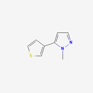 molecular formula C8H8N2S B578066 1-methyl-5-(thiophen-3-yl)-1H-pyrazole CAS No. 1269292-87-6