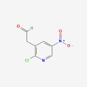 molecular formula C7H5ClN2O3 B578067 2-(2-氯-5-硝基吡啶-3-基)乙醛 CAS No. 1256264-86-4