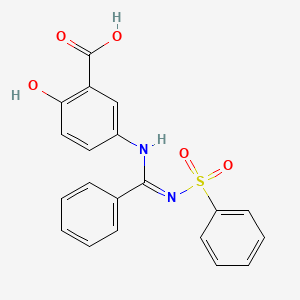 2-hydroxy-5-({phenyl[(phenylsulfonyl)imino]methyl}amino)benzoic acid