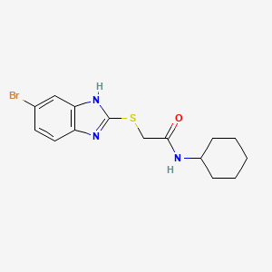 2-[(6-bromo-1H-benzimidazol-2-yl)thio]-N-cyclohexylacetamide