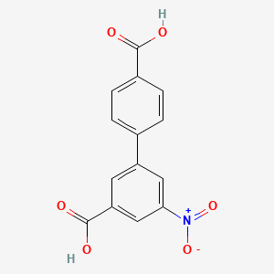 molecular formula C14H9NO6 B578068 3-(4-羧基苯基)-5-硝基苯甲酸 CAS No. 1261931-45-6
