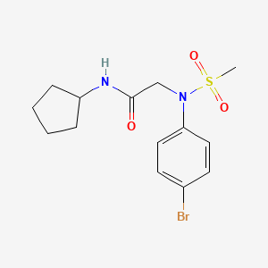 molecular formula C14H19BrN2O3S B5780739 N~2~-(4-bromophenyl)-N~1~-cyclopentyl-N~2~-(methylsulfonyl)glycinamide 