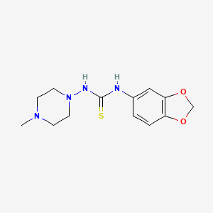 molecular formula C13H18N4O2S B5780795 N-1,3-benzodioxol-5-yl-N'-(4-methyl-1-piperazinyl)thiourea 