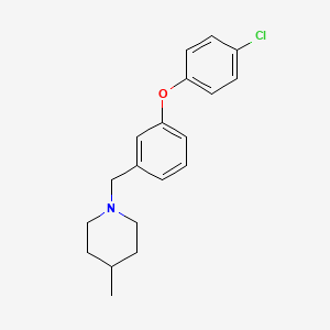 molecular formula C19H22ClNO B5780805 1-[3-(4-chlorophenoxy)benzyl]-4-methylpiperidine 