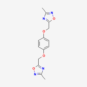 molecular formula C14H14N4O4 B5780842 5,5'-[1,4-phenylenebis(oxymethylene)]bis(3-methyl-1,2,4-oxadiazole) 