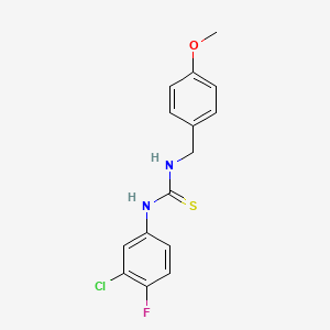 molecular formula C15H14ClFN2OS B5780896 N-(3-chloro-4-fluorophenyl)-N'-(4-methoxybenzyl)thiourea 