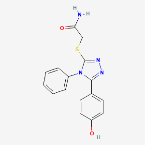 molecular formula C16H14N4O2S B5780905 2-{[5-(4-hydroxyphenyl)-4-phenyl-4H-1,2,4-triazol-3-yl]thio}acetamide 