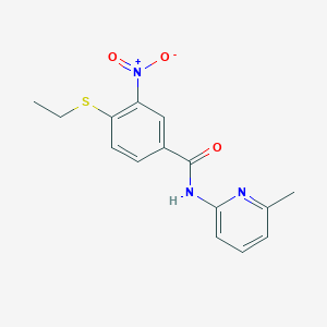 molecular formula C15H15N3O3S B5780935 4-(ethylthio)-N-(6-methyl-2-pyridinyl)-3-nitrobenzamide 