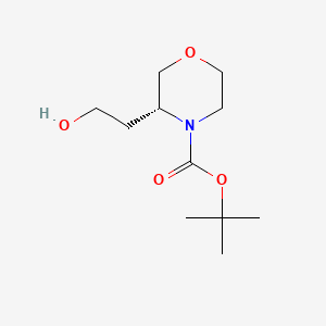 molecular formula C11H21NO4 B578097 (R)-N-Boc-3-(2-羟乙基)吗啉 CAS No. 1257855-07-4