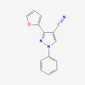 molecular formula C14H9N3O B5780988 3-(2-furyl)-1-phenyl-1H-pyrazole-4-carbonitrile 