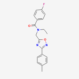 molecular formula C19H18FN3O2 B5780996 N-ethyl-4-fluoro-N-{[3-(4-methylphenyl)-1,2,4-oxadiazol-5-yl]methyl}benzamide 