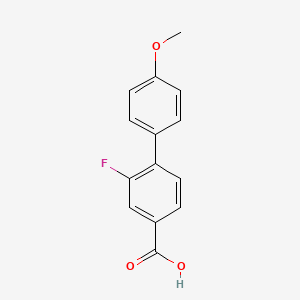 molecular formula C14H11FO3 B578110 3-氟-4-(4-甲氧基苯基)苯甲酸 CAS No. 1261892-86-7