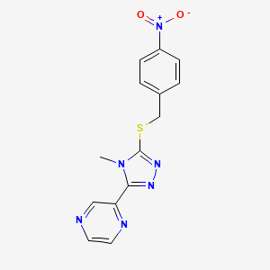 molecular formula C14H12N6O2S B5781107 2-{4-methyl-5-[(4-nitrobenzyl)thio]-4H-1,2,4-triazol-3-yl}pyrazine 