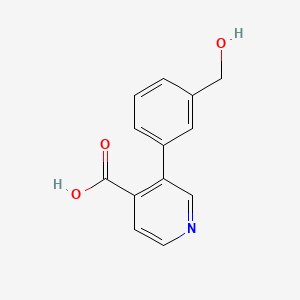molecular formula C13H11NO3 B578111 3-(3-Hydroxymethylphenyl)isonicotinic acid CAS No. 1261991-78-9
