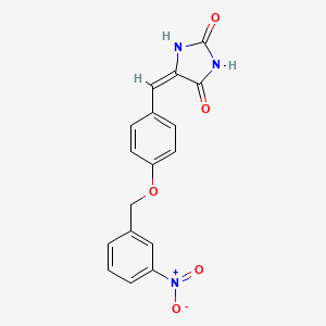 molecular formula C17H13N3O5 B5781184 5-{4-[(3-nitrobenzyl)oxy]benzylidene}-2,4-imidazolidinedione 