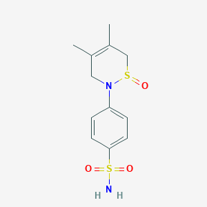 molecular formula C12H16N2O3S2 B5781197 4-(4,5-dimethyl-1-oxido-3,6-dihydro-2H-1,2-thiazin-2-yl)benzenesulfonamide 