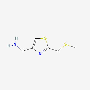 B578122 ({2-[(Methylthio)methyl]-1,3-thiazol-4-yl}methyl)amine CAS No. 1210255-77-8