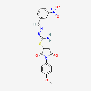 1-(4-methoxyphenyl)-2,5-dioxo-3-pyrrolidinyl 2-(3-nitrobenzylidene)hydrazinecarbimidothioate