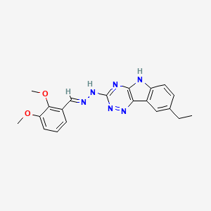 molecular formula C20H20N6O2 B5781246 2,3-dimethoxybenzaldehyde (8-ethyl-5H-[1,2,4]triazino[5,6-b]indol-3-yl)hydrazone 