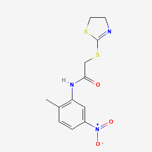 2-(4,5-dihydro-1,3-thiazol-2-ylthio)-N-(2-methyl-5-nitrophenyl)acetamide