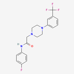 molecular formula C19H19F4N3O B5781294 N-(4-fluorophenyl)-2-{4-[3-(trifluoromethyl)phenyl]-1-piperazinyl}acetamide 