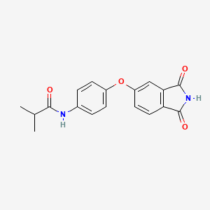 molecular formula C18H16N2O4 B5781317 N-{4-[(1,3-dioxo-2,3-dihydro-1H-isoindol-5-yl)oxy]phenyl}-2-methylpropanamide 